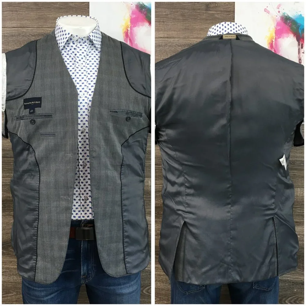 Banana Republic Mens Blazer Sport Coat Two Button Casual Jacket Size 42R Suit‎